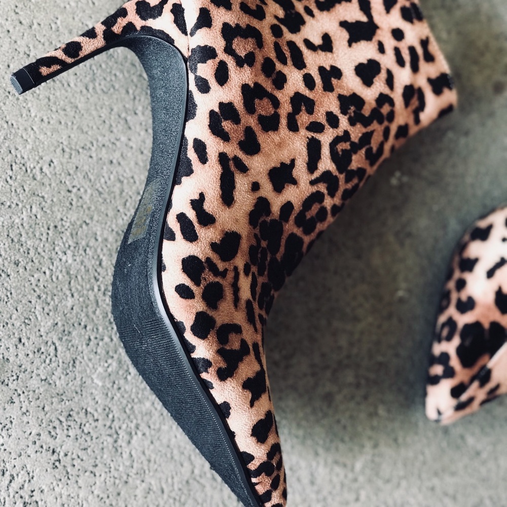 Sexy My Delicious Leopard Faux Suede Heeled Bootie - Picture 5 of 7